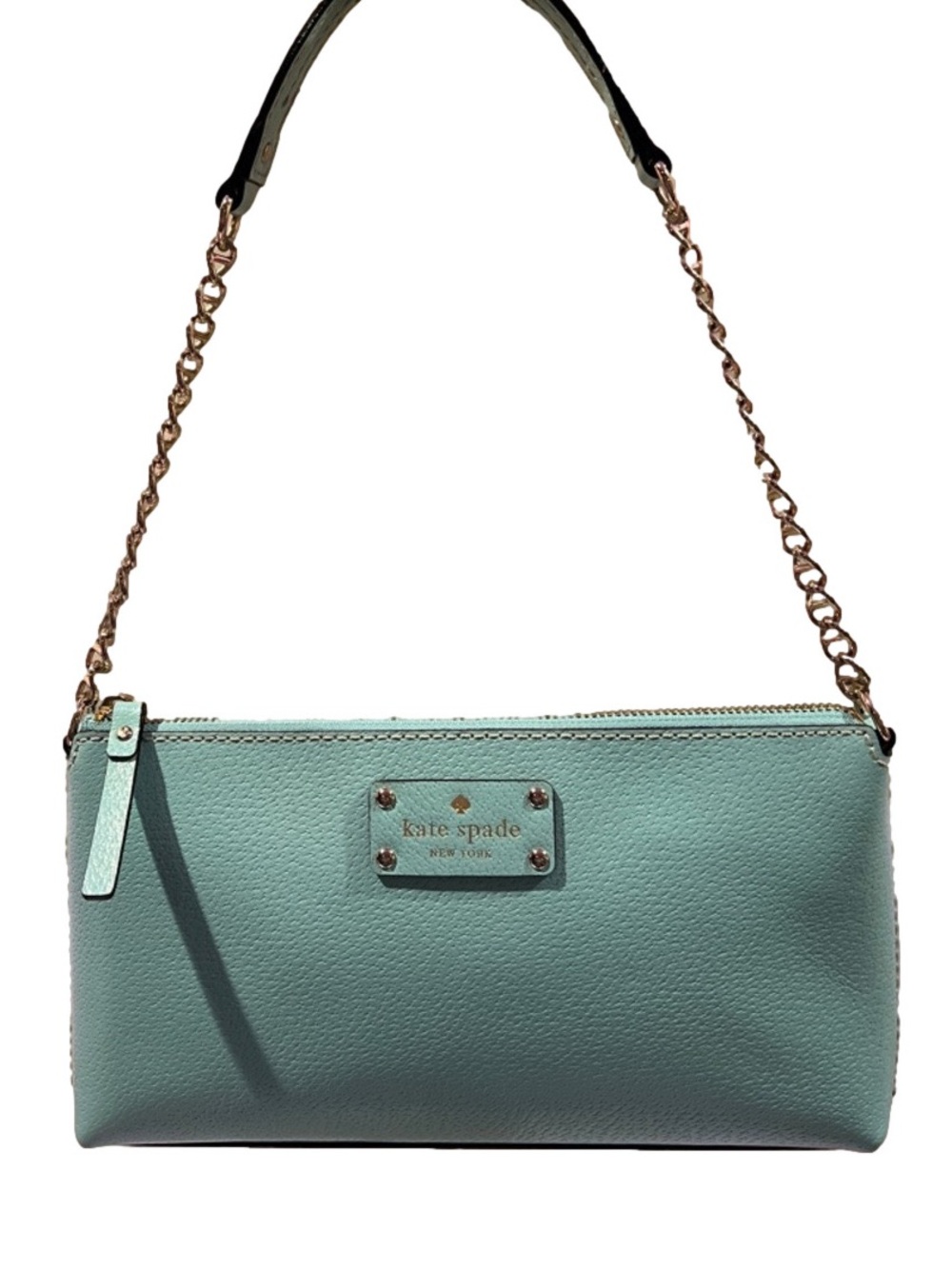 Kate Spade Turquoise Blue Leather Shoulder Bag EUC